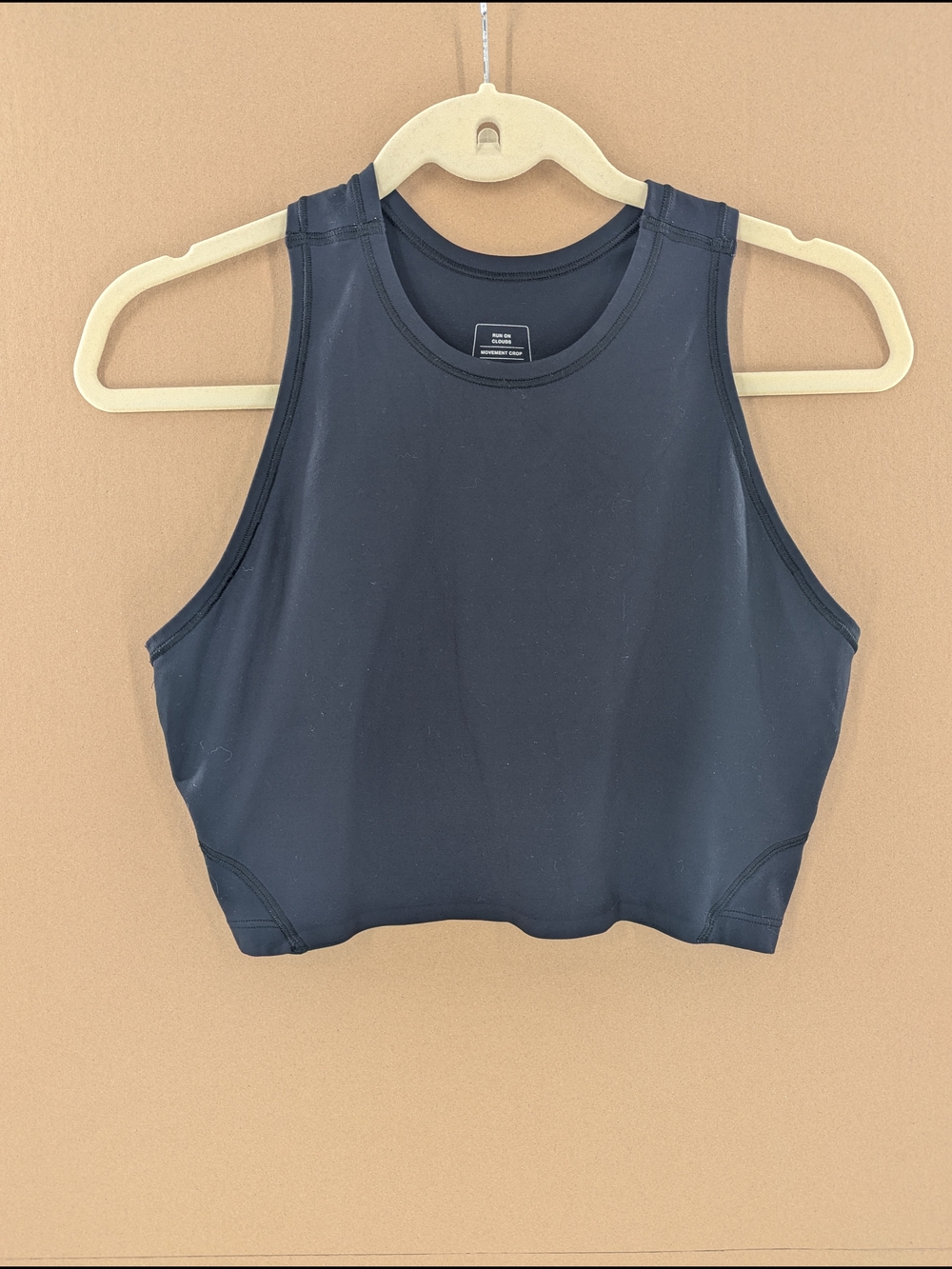 On Clouds Movement Crop Top Racer Back Active Breathable Black Women's Medium